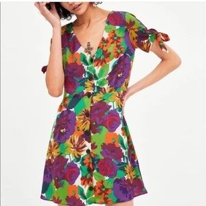 Zara TRF Collection Floral Mini Dress